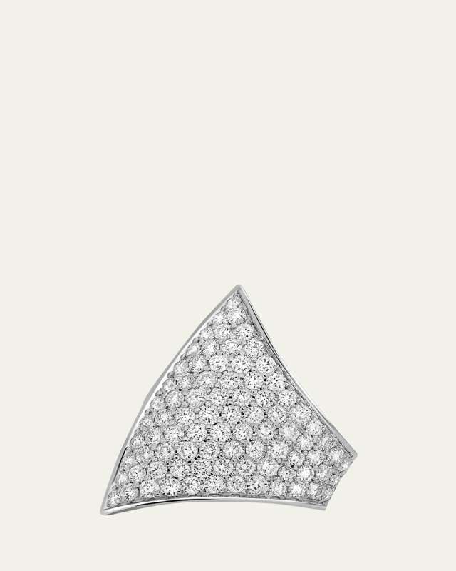 Maxi Ergo 18K White Gold Diamond Pave Ear Cuff, Single